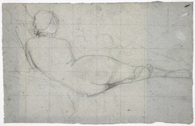Recumbent Female Nude and Partial Study of a Second Female Figure, c. 1855-60